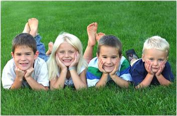 kids on grass